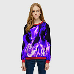Свитшот женский Неоновый огненный стиль, цвет: 3D-красный — фото 2