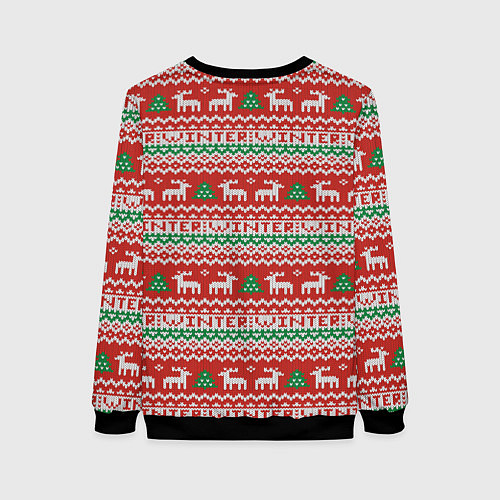 Женский свитшот Deer christmas pattern / 3D-Черный – фото 2