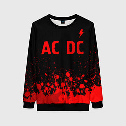 Женский свитшот AC DC - red gradient посередине