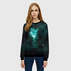 Свитшот женский  Patronus deer, цвет: 3D-черный — фото 2