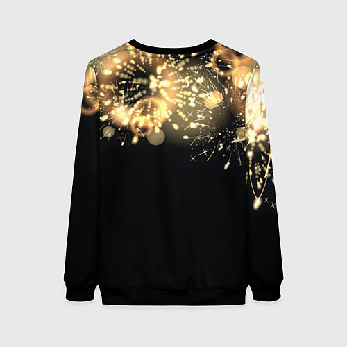 Женский свитшот 2025 год - змея и новогодний салют / 3D-Черный – фото 2