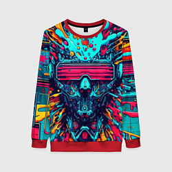 Женский свитшот Cyber dude with glasses - blots