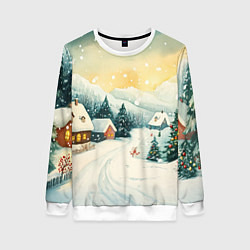 Женский свитшот Праздничная деревушка