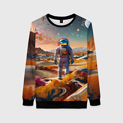 Женский свитшот Космонавт на красочной планете