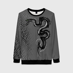 Женский свитшот Змея гранж арт