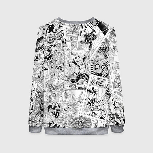 Женский свитшот Человек паук комиксы / 3D-Меланж – фото 2