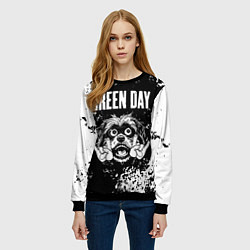 Свитшот женский Green Day рок пес, цвет: 3D-черный — фото 2