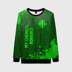 Свитшот женский My Chemical Romance - green gradient вертикально, цвет: 3D-черный