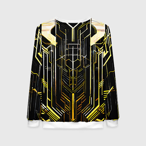 Женский свитшот Gold lines on a black background / 3D-Белый – фото 2