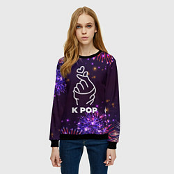 Свитшот женский Праздничный K Pop, цвет: 3D-черный — фото 2