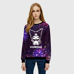 Свитшот женский Праздничный Kuromi, цвет: 3D-черный — фото 2