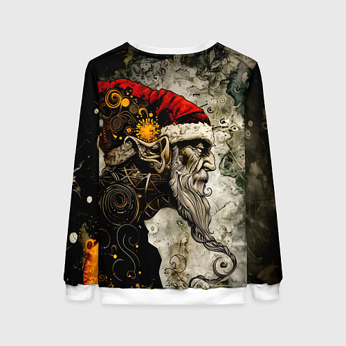 Женский свитшот Санта демон стимпанк / 3D-Белый – фото 2