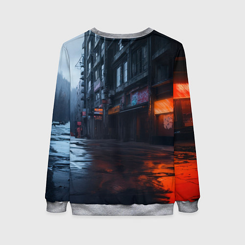 Женский свитшот Оранжевый спорткар / 3D-Меланж – фото 2