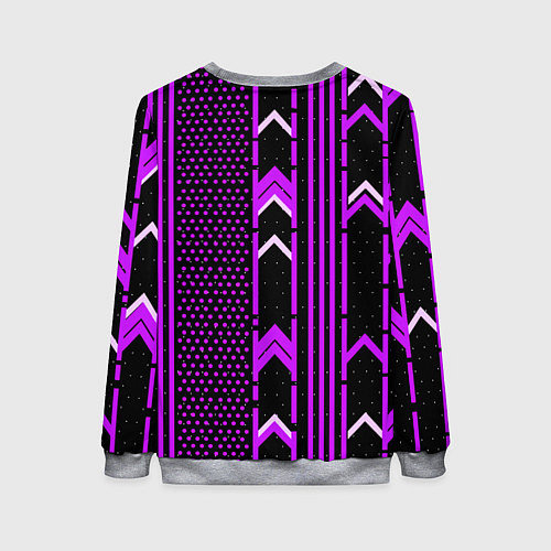 Женский свитшот Фиолетовые обои на чёрном фоне / 3D-Меланж – фото 2