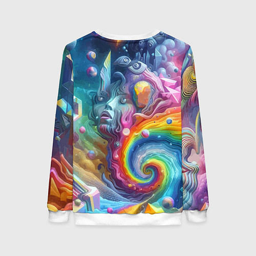 Женский свитшот Абстрактное граффити с лицом девушки / 3D-Белый – фото 2