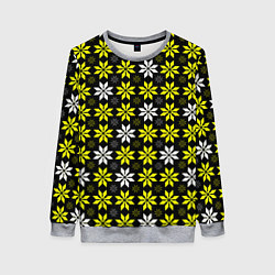 Женский свитшот Жёлто-белые звёзды на чёрном фоне