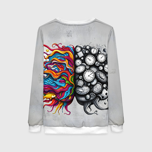 Женский свитшот Полушария мозга / 3D-Белый – фото 2