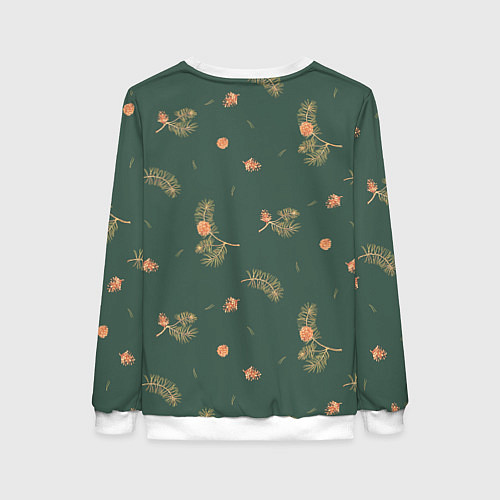 Женский свитшот Сосновые ветки и шишки / 3D-Белый – фото 2