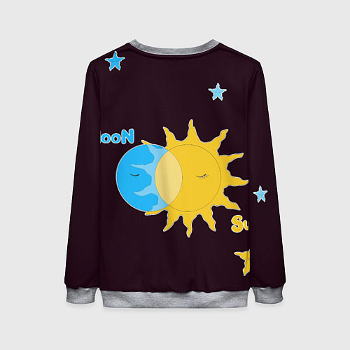 Женский свитшот Солнце и луна космос / 3D-Меланж – фото 2