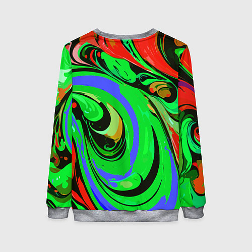 Женский свитшот Красно-зелёный узор / 3D-Меланж – фото 2