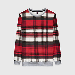 Женский свитшот Красно-белая ткань в клетку