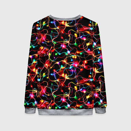 Женский свитшот Новогодние гирлянды / 3D-Меланж – фото 2