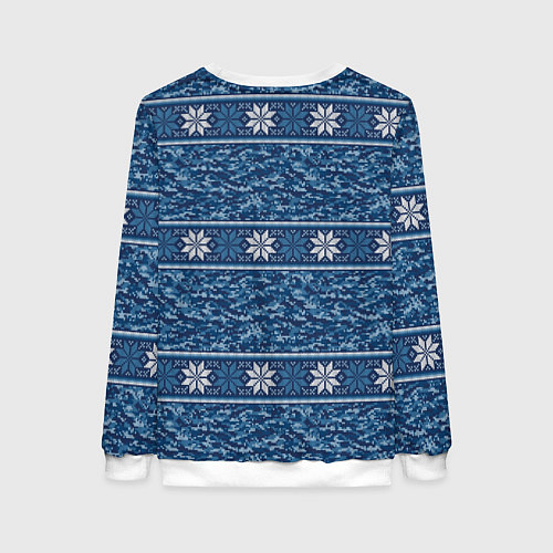 Женский свитшот Милитари снежинки / 3D-Белый – фото 2