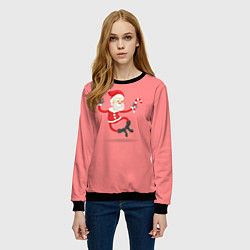 Свитшот женский Весёлый санта, цвет: 3D-черный — фото 2