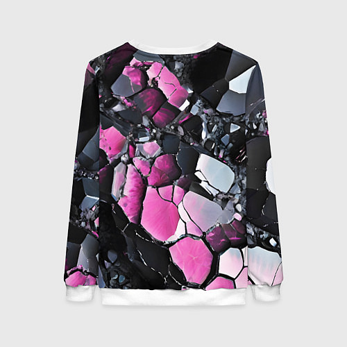 Женский свитшот Чёрно-розовый камень / 3D-Белый – фото 2