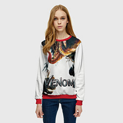 Свитшот женский Веном - симбиот, цвет: 3D-красный — фото 2