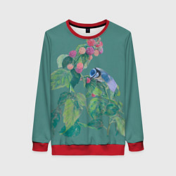 Женский свитшот Малина и синичка