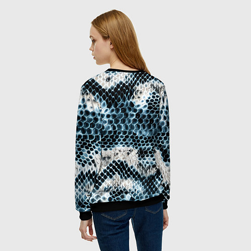 Женский свитшот Из кожи змеи / 3D-Черный – фото 4