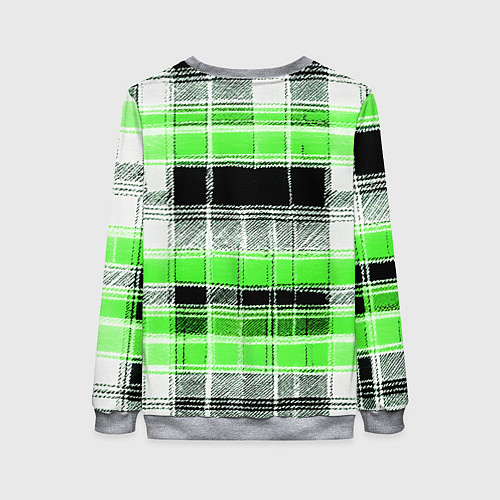 Женский свитшот Белые полосы на чёрно-зелёном фоне / 3D-Меланж – фото 2