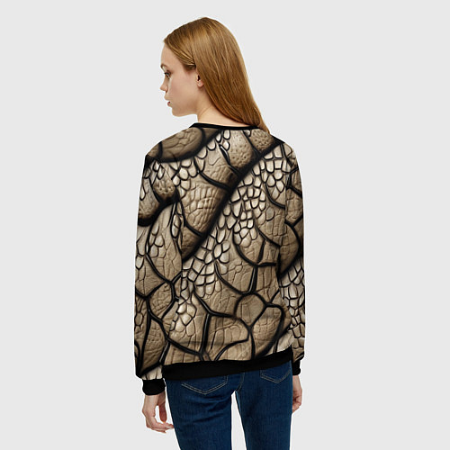 Женский свитшот Найди змею / 3D-Черный – фото 4