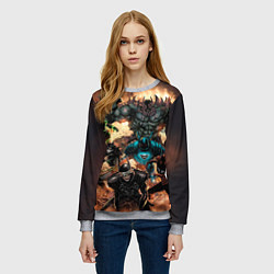 Свитшот женский Бэтмен темные ночи, цвет: 3D-меланж — фото 2