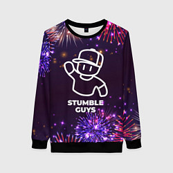 Свитшот женский Праздничный Stumble Guys, цвет: 3D-черный