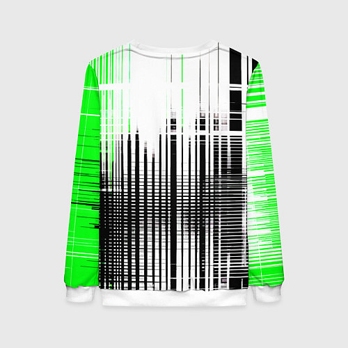 Женский свитшот Зелёно-чёрный гранж на белом фоне / 3D-Белый – фото 2