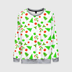 Женский свитшот Новогодний ёлочный паттерн