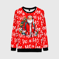 Свитшот женский Дед мороз хо хо, цвет: 3D-черный