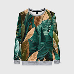 Женский свитшот Крупные листья в тропиках