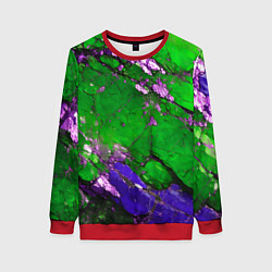 Свитшот женский A purple mineral in a green stone, цвет: 3D-красный