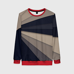 Свитшот женский Фрактальные линии, цвет: 3D-красный