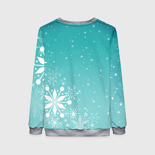 Женский свитшот Новогодняя ретро девушка / 3D-Меланж – фото 2