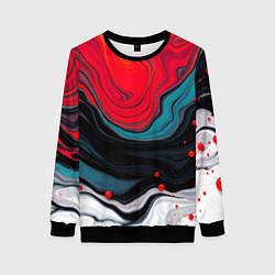 Свитшот женский Абстракция эбру, цвет: 3D-черный