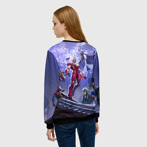 Женский свитшот Герои Marvel rivals / 3D-Черный – фото 4