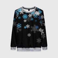 Женский свитшот Снежинки объемные