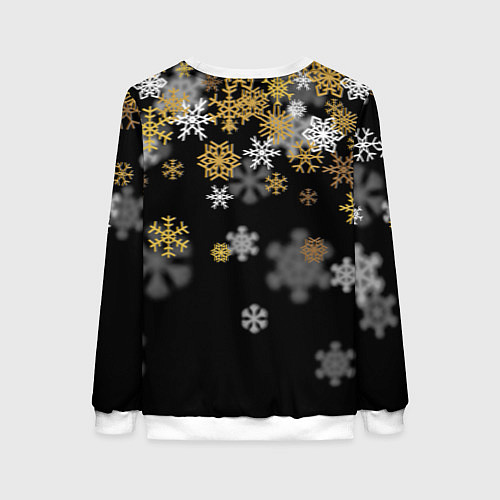 Женский свитшот Снежинки объемные золотистые / 3D-Белый – фото 2