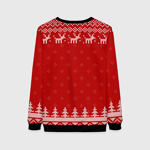 Женский свитшот Новогодний Mass Effect с оленями / 3D-Черный – фото 2