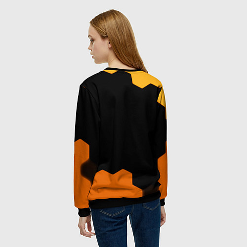 Женский свитшот Квейк соты огненное лого / 3D-Черный – фото 4