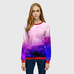 Свитшот женский Неоновая геометрия осколки, цвет: 3D-красный — фото 2